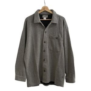 Vintage BC Ethic Lounge Shirt Mens Large Gray/Black USA Mix Textured Knit Casual